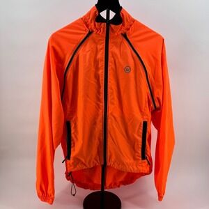 Canari Orange Cycling Jacket Lightweight Windbreaker Full Zip Mens Size M